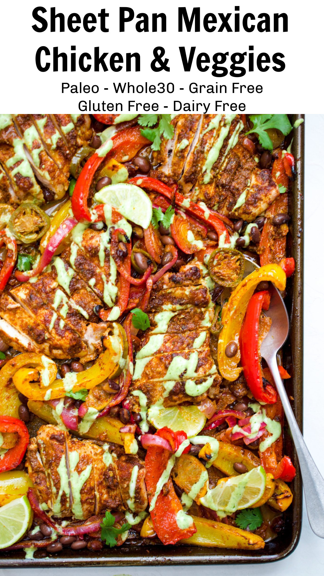 Pinterest Image for Sheet Pan Mexican Chicken and Veggies