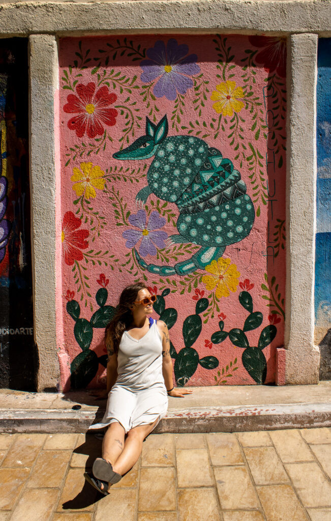 Colorful street art in Zipolite, Mexico