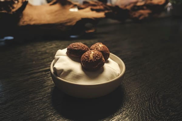 Mini Concha Pastries to finish the meal at Pujol