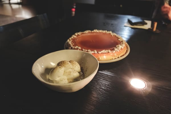 Goat Cheese Flan Dessert at Pujol Restaurant