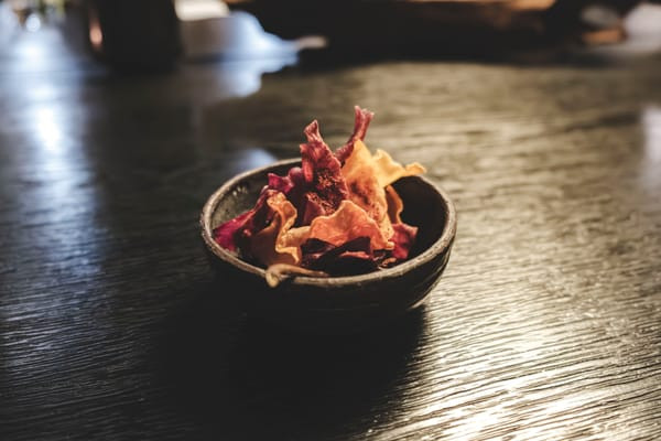 Basic yet crisp Tortilla Chips served with Tuba at Pujol