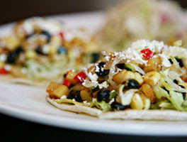 A vibrant vegetarian taco showcasing fresh ingredients at Rojo Mexican Grill.