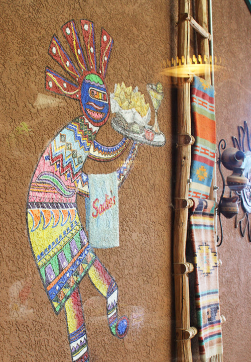 Patio mural at Sadie's of New Mexico, Albuquerque dining ambiance