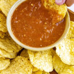Bowl of Salsa Roja with Tortilla Chips