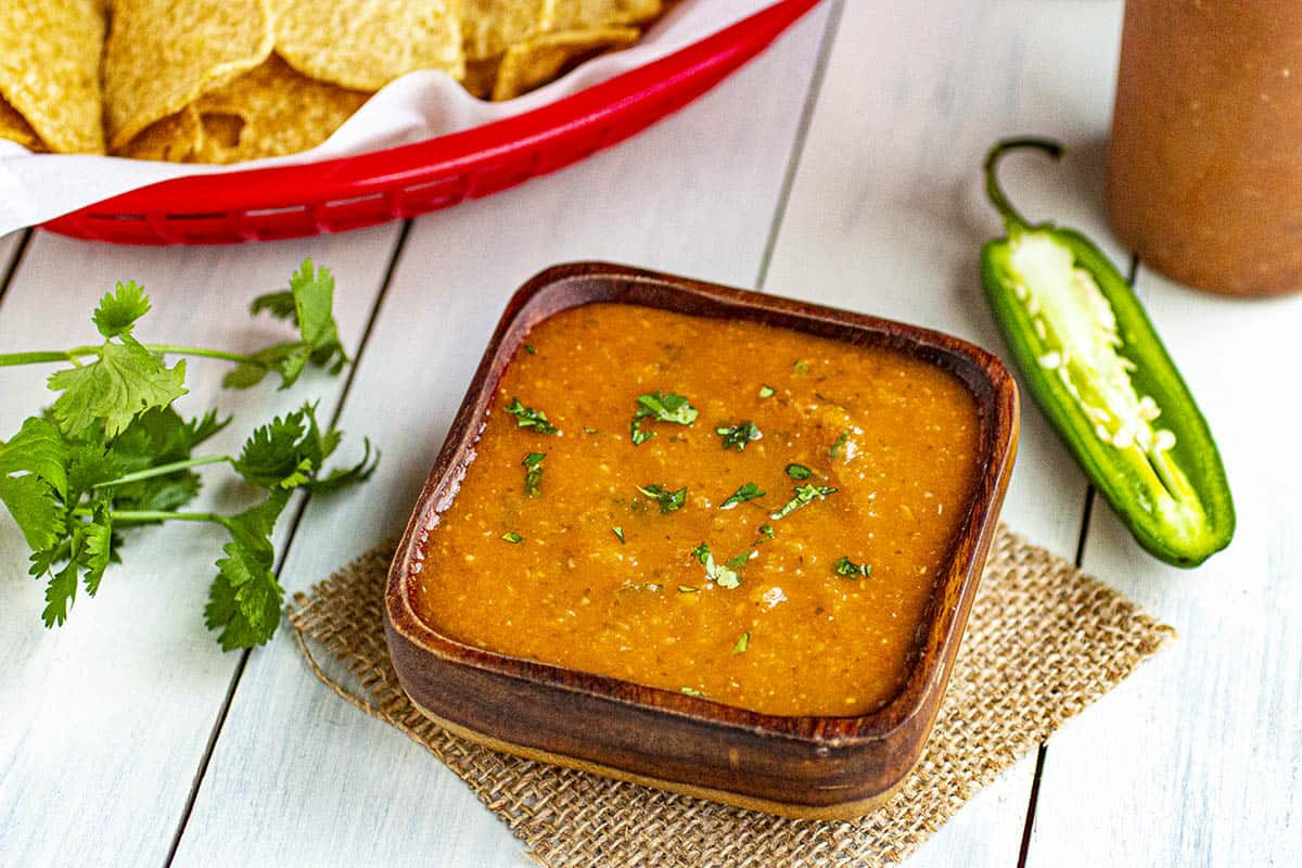 Bowl of Salsa Roja with Chips