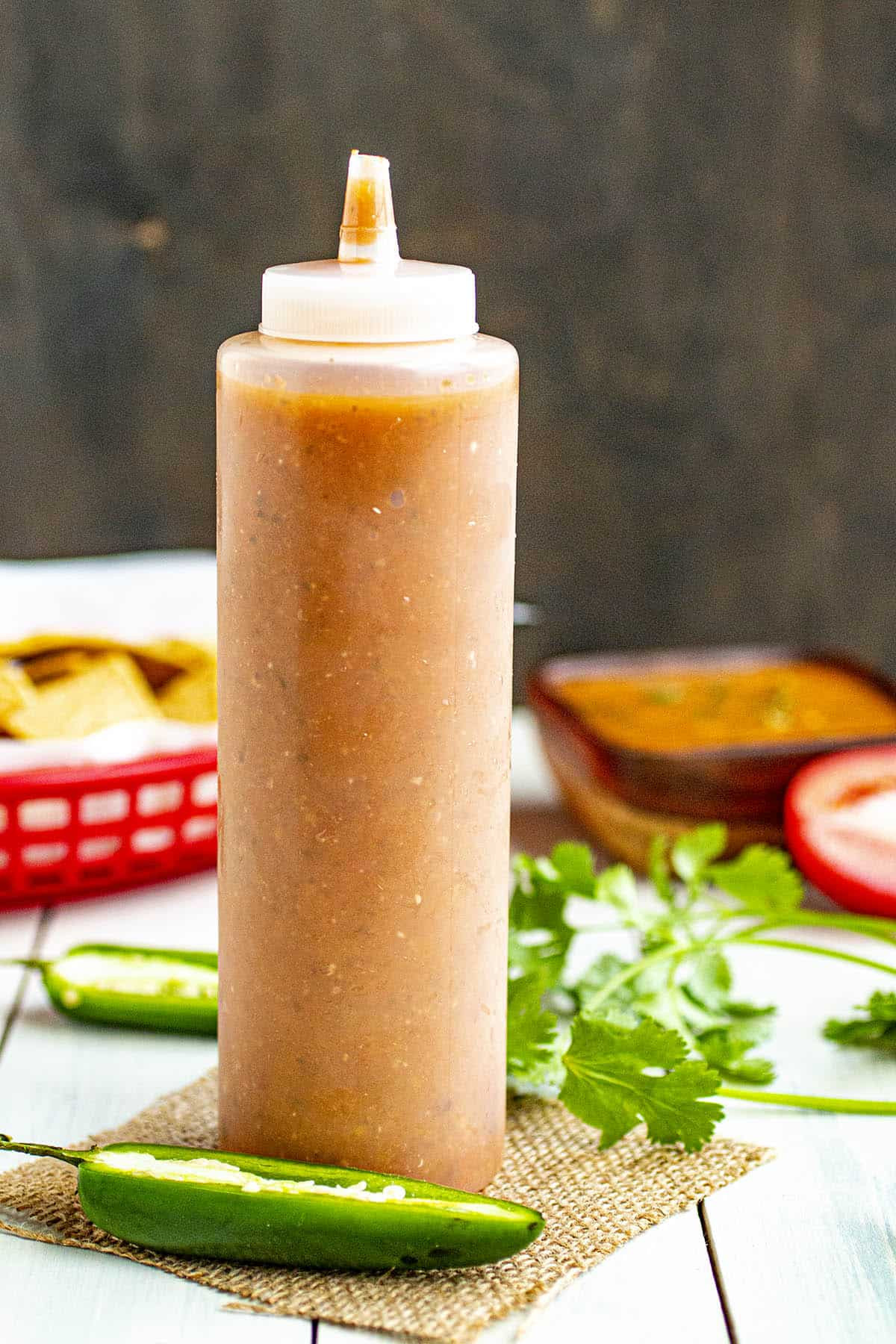 Squeeze Bottle of Salsa Roja