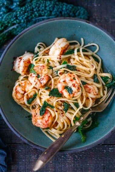 Image of Lemon Garlic Shrimp Pasta, a fast and flavorful pasta dish.