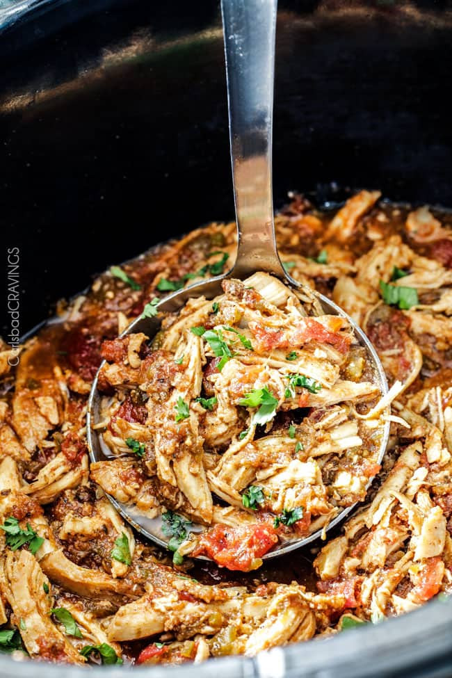 A large scoop of Shredded Mexican Chicken. 