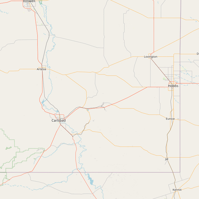 Weather stations near Carlsbad, New Mexico, including Cavern City Air Terminal (KCNM), Artesia Municipal Airport (KATS), and Hobbs Airport (KHOB), are mapped as sources for Carlsbad New Mexico weather data.