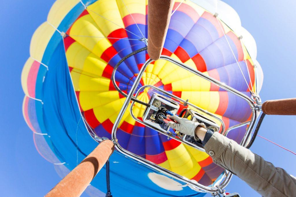 Unforgettable hot air balloon ride over the Taos landscape in New Mexico