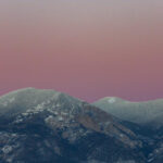 Scenic sunset over the Sangre de Cristo Mountains in Taos New Mexico