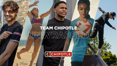 Team Chipotle athletes showcasing their favorite orders available on the Chipotle app and Chipotle.com.