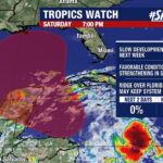 Weather systems being monitored in the Atlantic. Image from FOX 13 News.