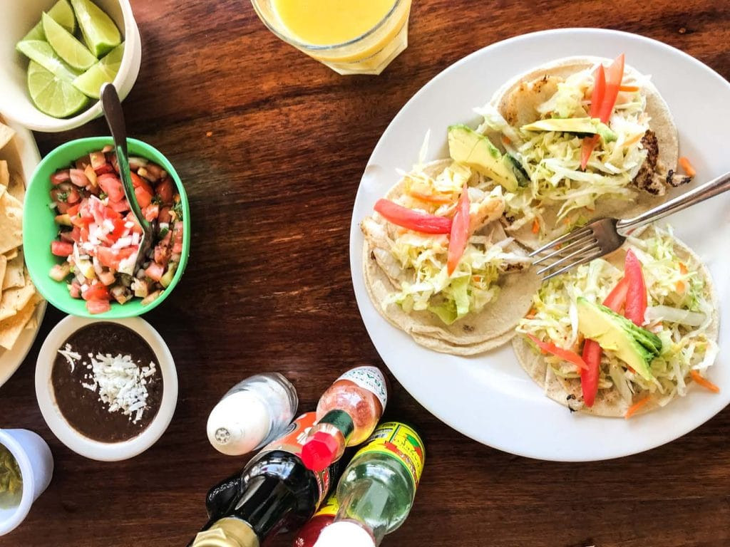 Fish tacos at El Camello restaurant, Tulum, showcasing top rated mexican food near me