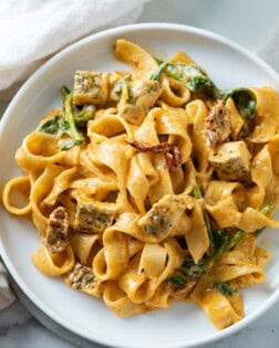 Image of Tuscan Chicken Pasta recipe, offering another creamy pasta dish.