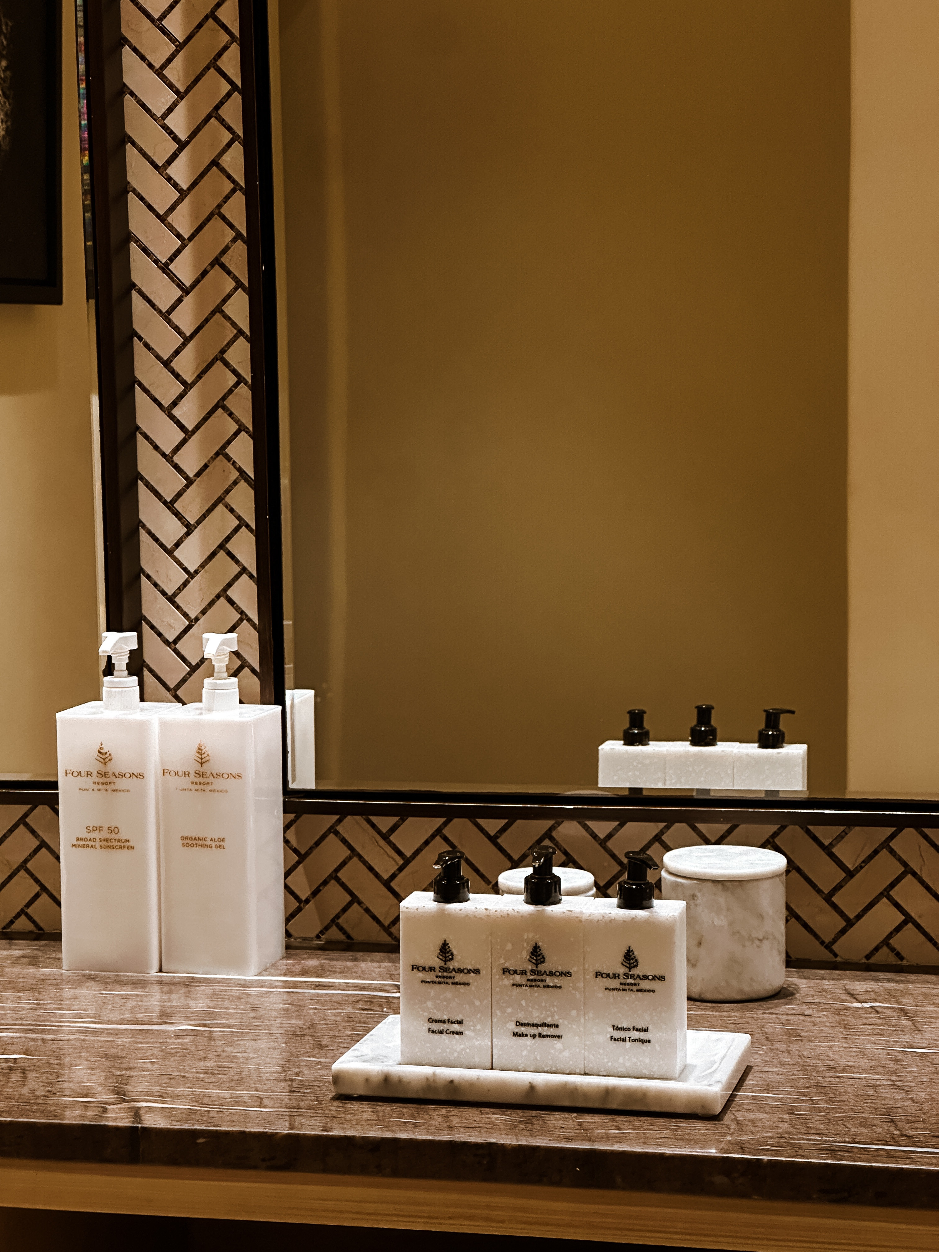 Women's bathroom and lounge amenities at Four Seasons Resort Punta Mita gym