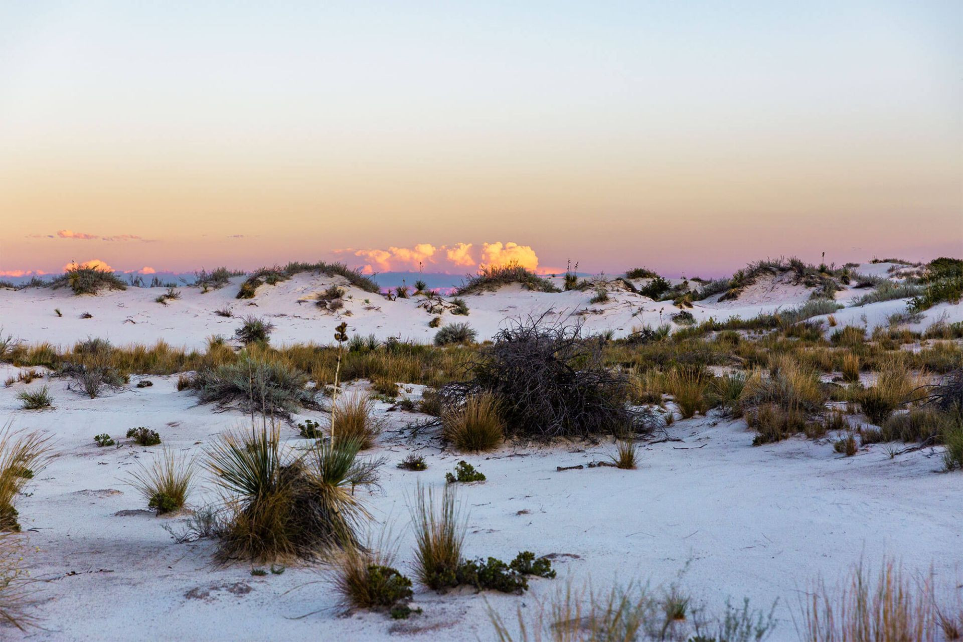 White Sands National Park at sunset