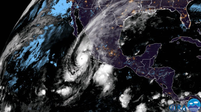 GOES East 17 satellite loop of Hurricane Willa showing storm movement and intensity