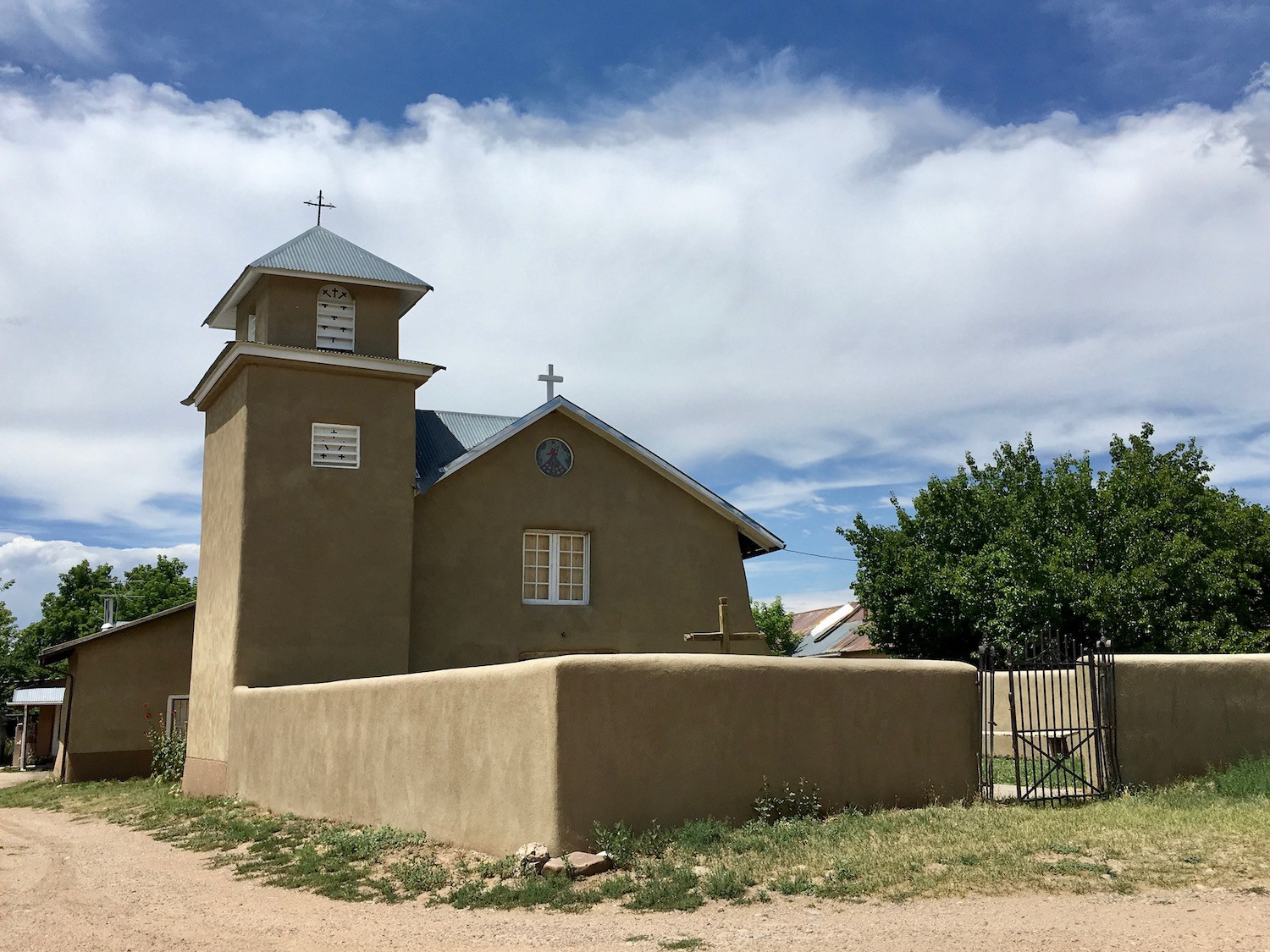 Historic Nuestra Señora del Rosario church in Truchas along the high road between Taos and Santa Fe