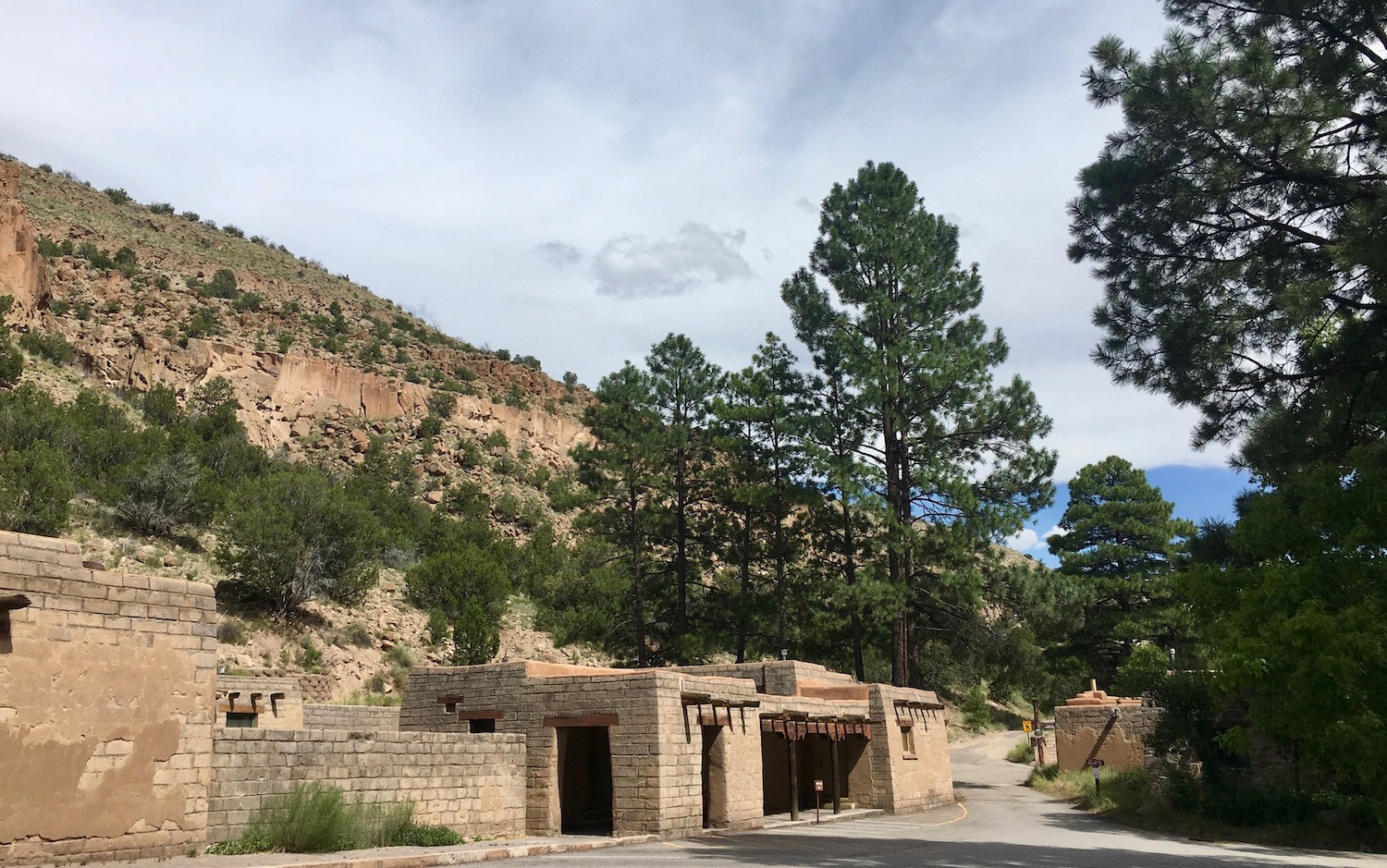 CCC era administrative buildings and visitor center in Bandelier National Monument