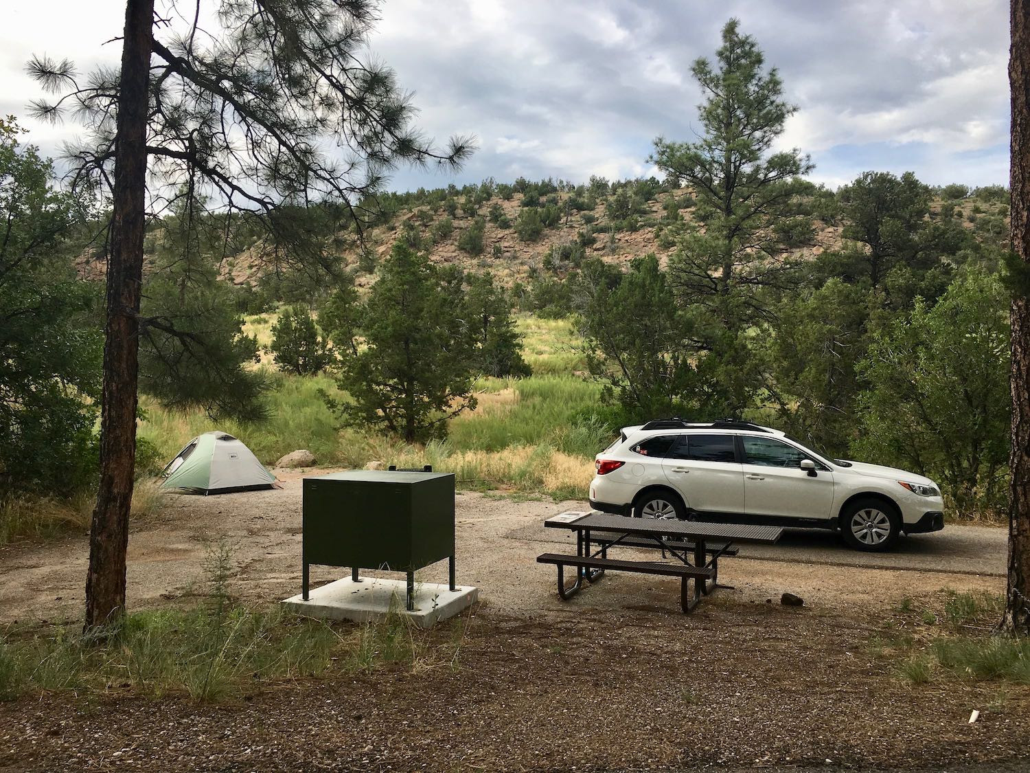 My campsite in the Juniper Family Campground at Bandelier National Monument