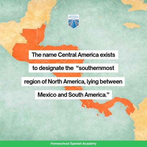 A map illustrating the seven countries of Central America