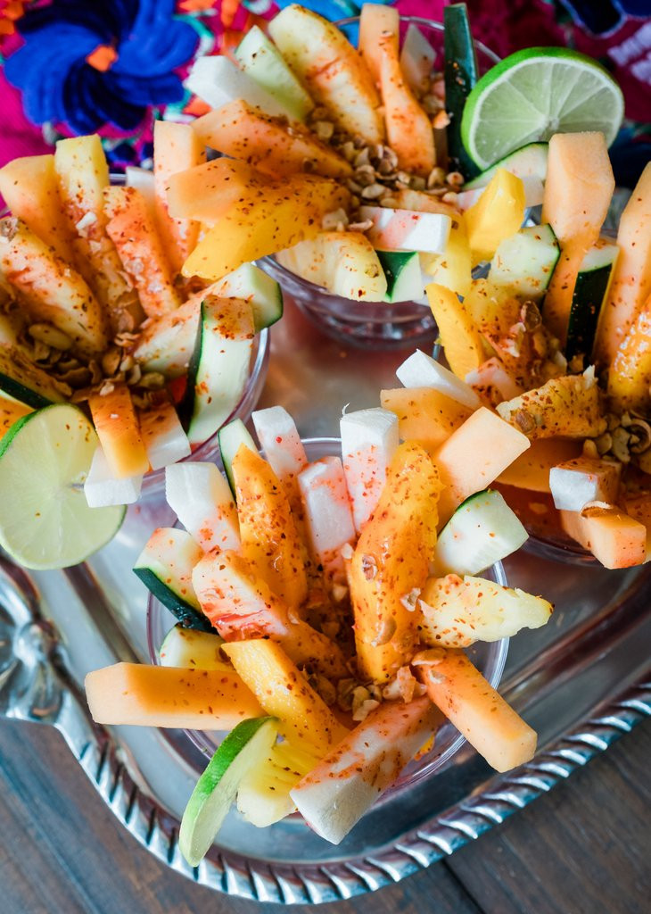 Fruit cups with Chile-Chamoy Sauce