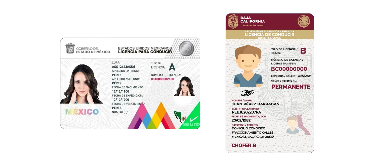 Mexican driver’s licenses