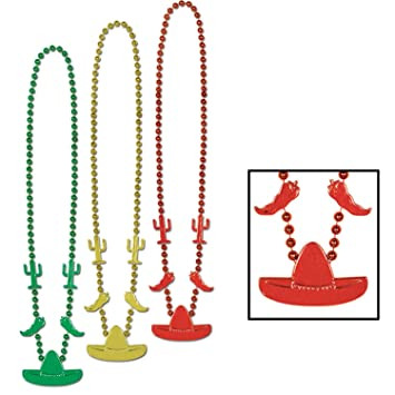 Colorful beaded necklaces, perfect for a Mexican fiesta