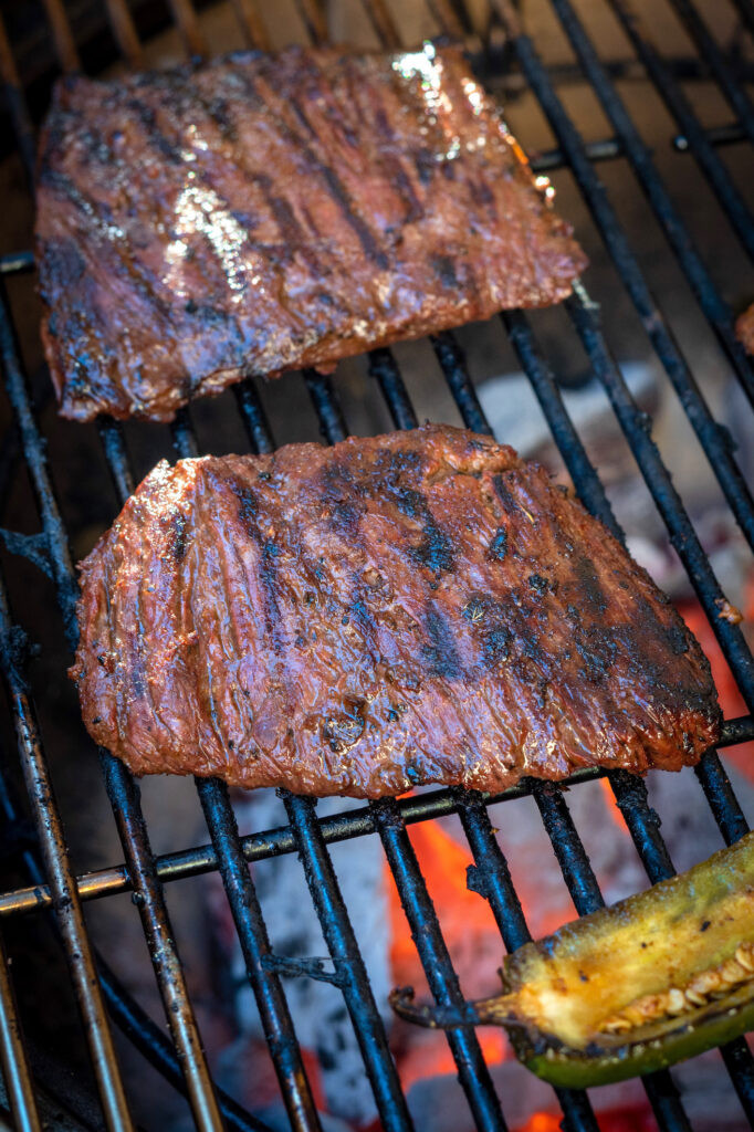 carne asada on grill