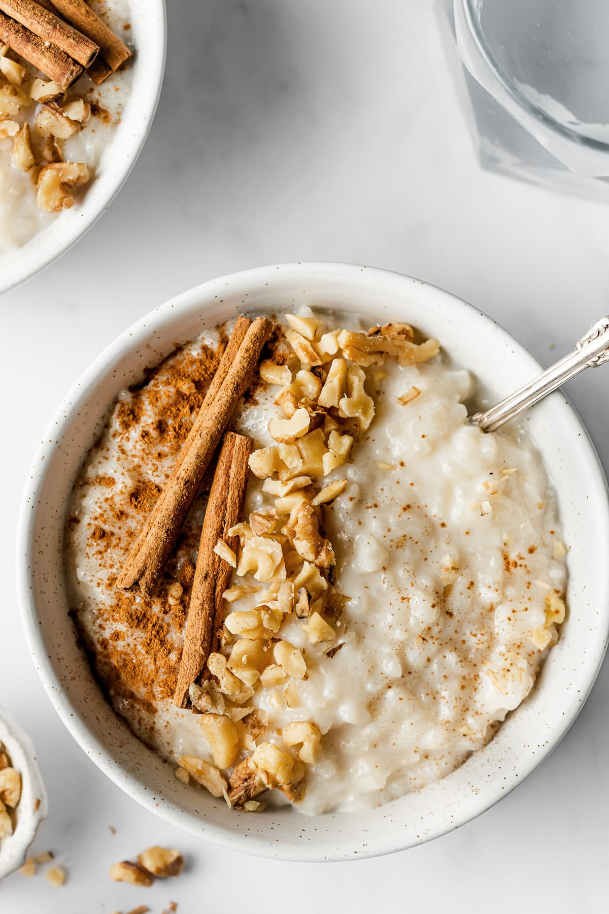 Close up of Arroz con Leche ready to be served.