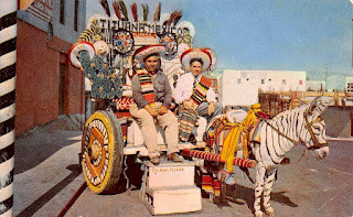 Vintage postcard of a Tijuana Zebra. The alt text is "A classic vintage picture postcard capturing the charm of a Tijuana zebra, a unique cultural icon"