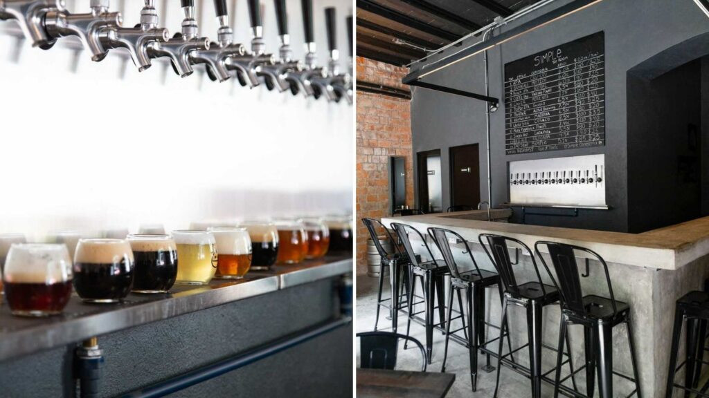 Selection of locally brewed beers at Simple Cervecería