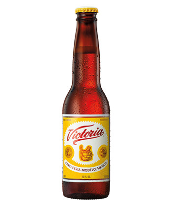 Victoria beer bottle with Dia de Los Muertos label