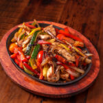 Delicious traditional chicken fajitas