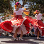 Dancers at a Cinco de Mayo festival at the Mission District, San Francisco, California. (Photo dated 2019.) holidays
