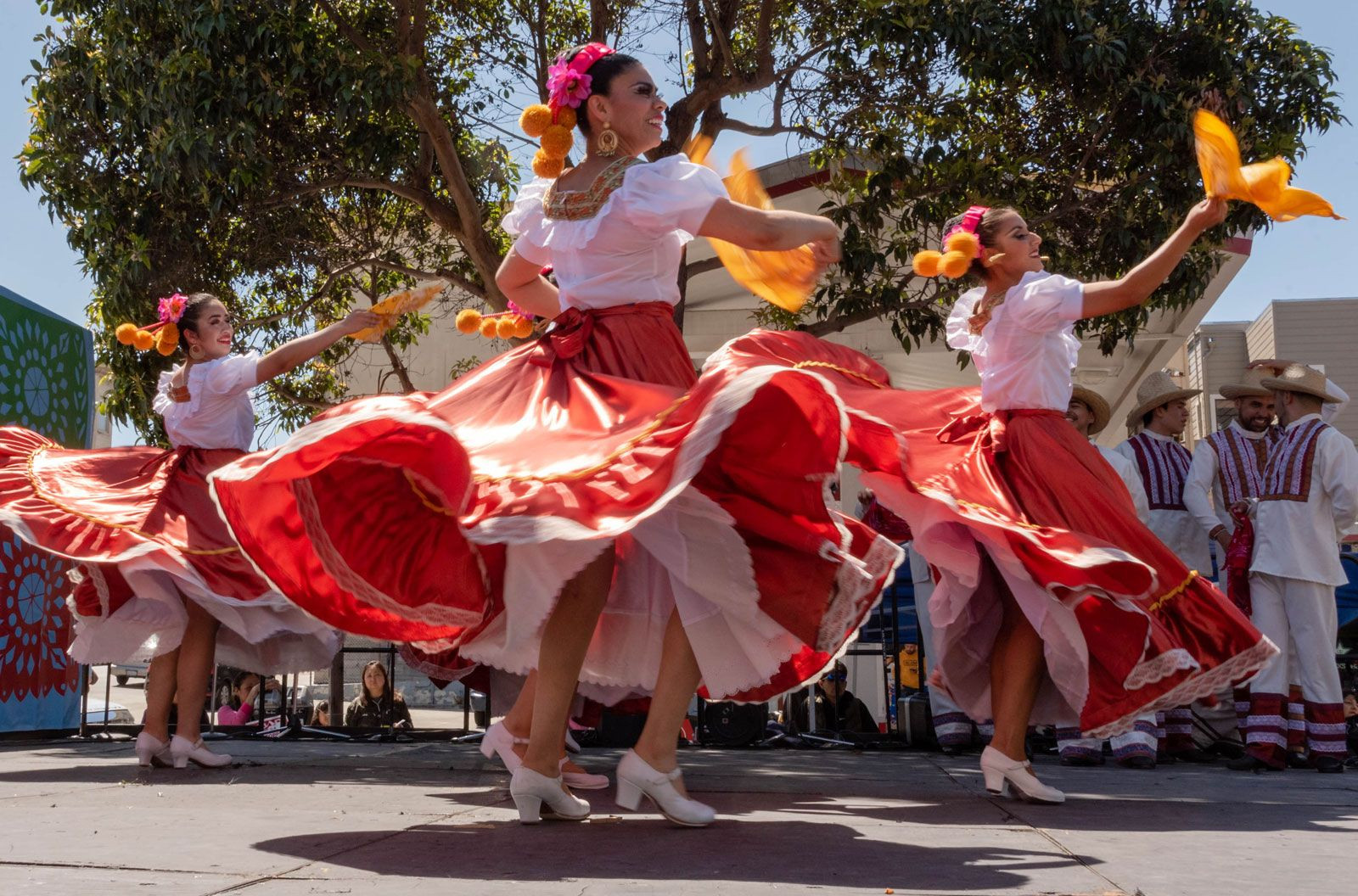 Dancers at a Cinco de Mayo festival at the Mission District, San Francisco, California. (Photo dated 2019.) holidays