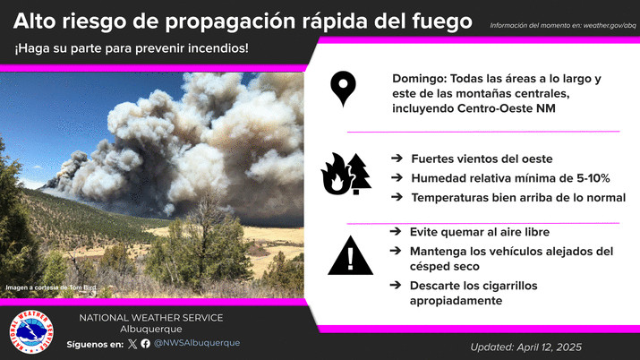 Wildfire risk conditions in New Mexico, urging caution and prevention