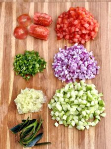 Preparing Tomatoes and Onions