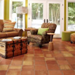 Saltillo tile flooring with a rustic, warm appearance