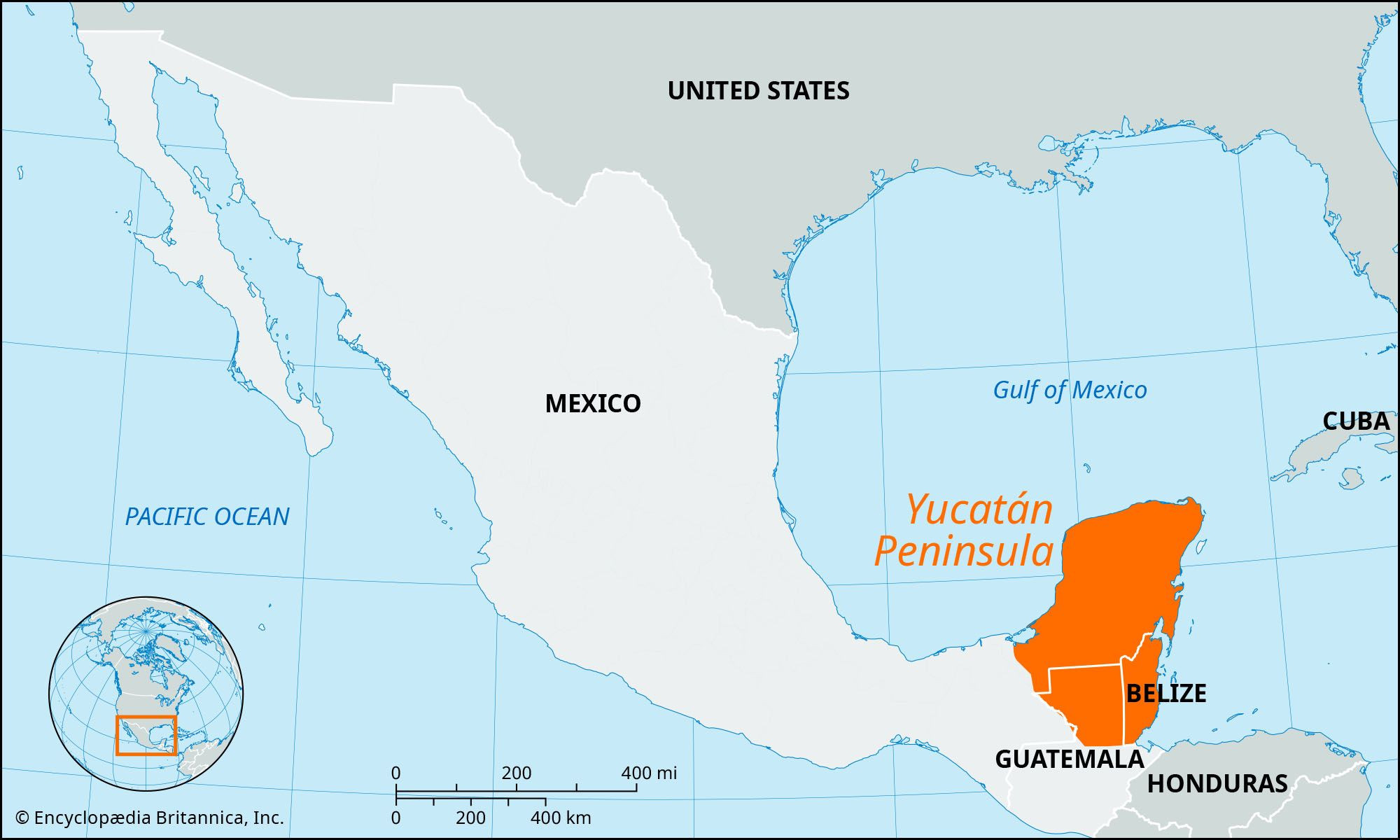 Yucatan Peninsula Map