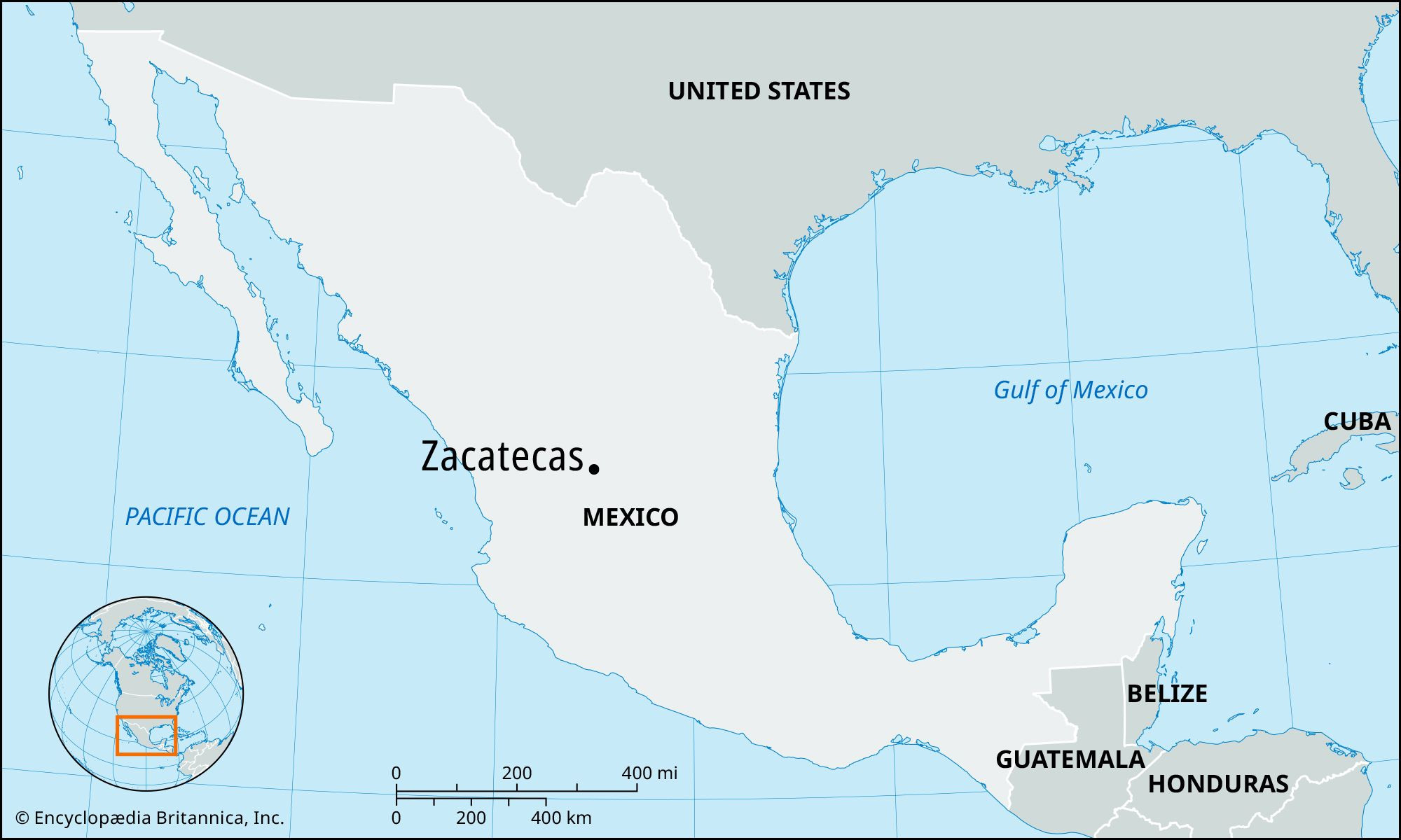 Locator map Zacatecas