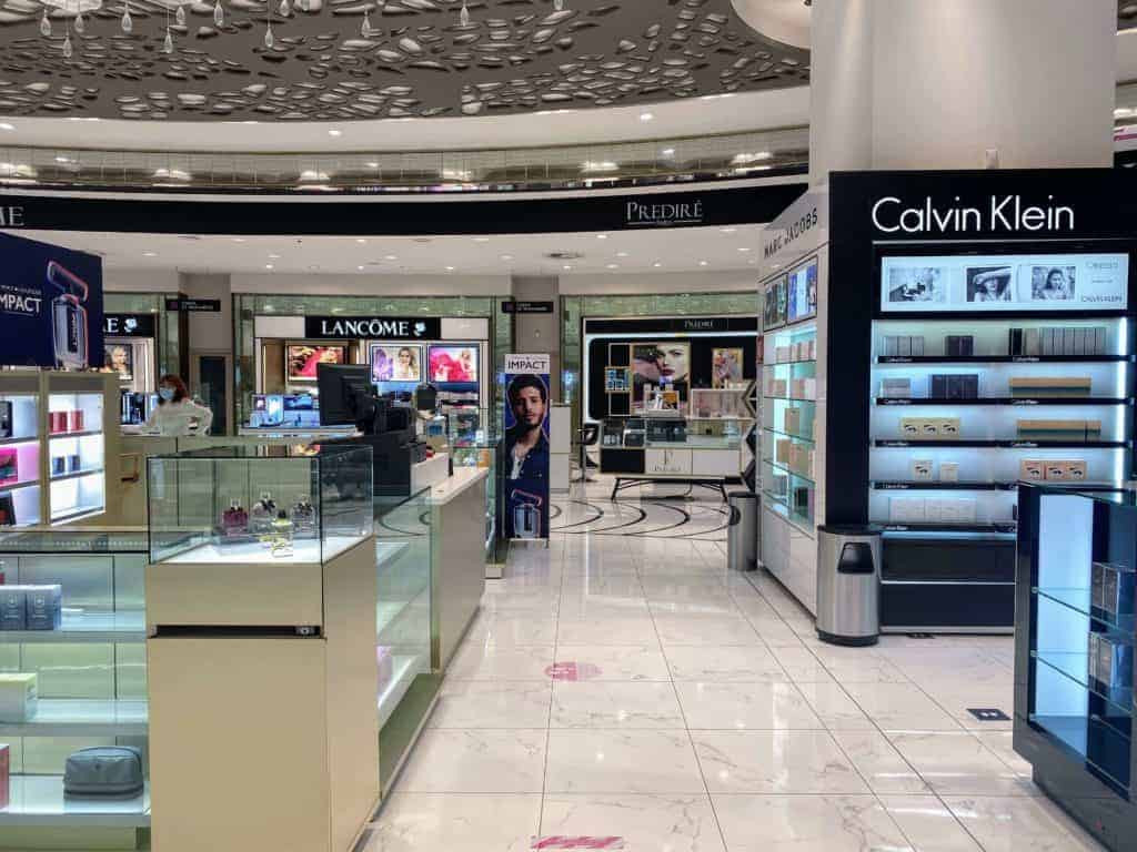 Modern shopping mall in Mexico with well-known international brands