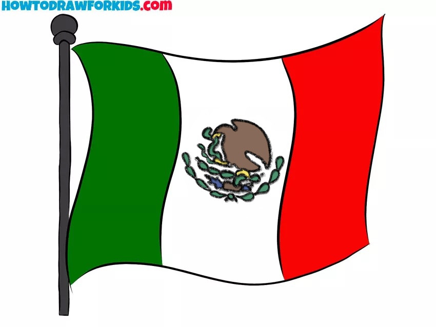 Finished Drawing of the Mexican Flag