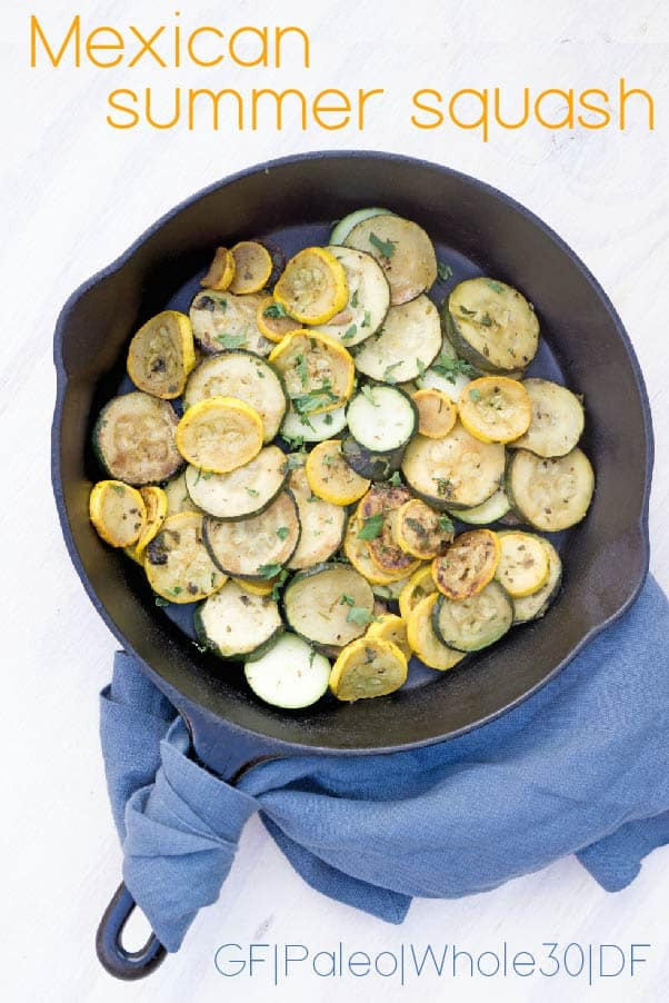Mexican summer squash is a light, savory and slightly spiced side dish inspired by the street food of Mexico and designed for spring nights and summer barbeques. Quick, easy, ready in minutes, and bound to step-up your steak game.