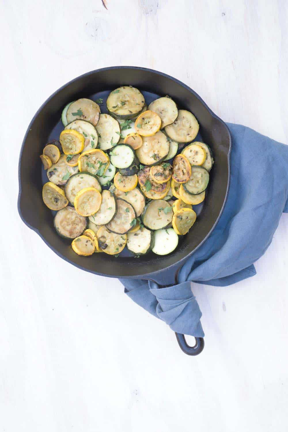 Mexican summer squash is a light, savory and slightly spiced side dish inspired by the street food of Mexico and designed for spring nights and summer barbeques. Quick, easy, ready in minutes, and bound to step-up your steak game.