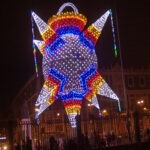 Nochevieja celebration in Mexico, fireworks illuminating the night sky