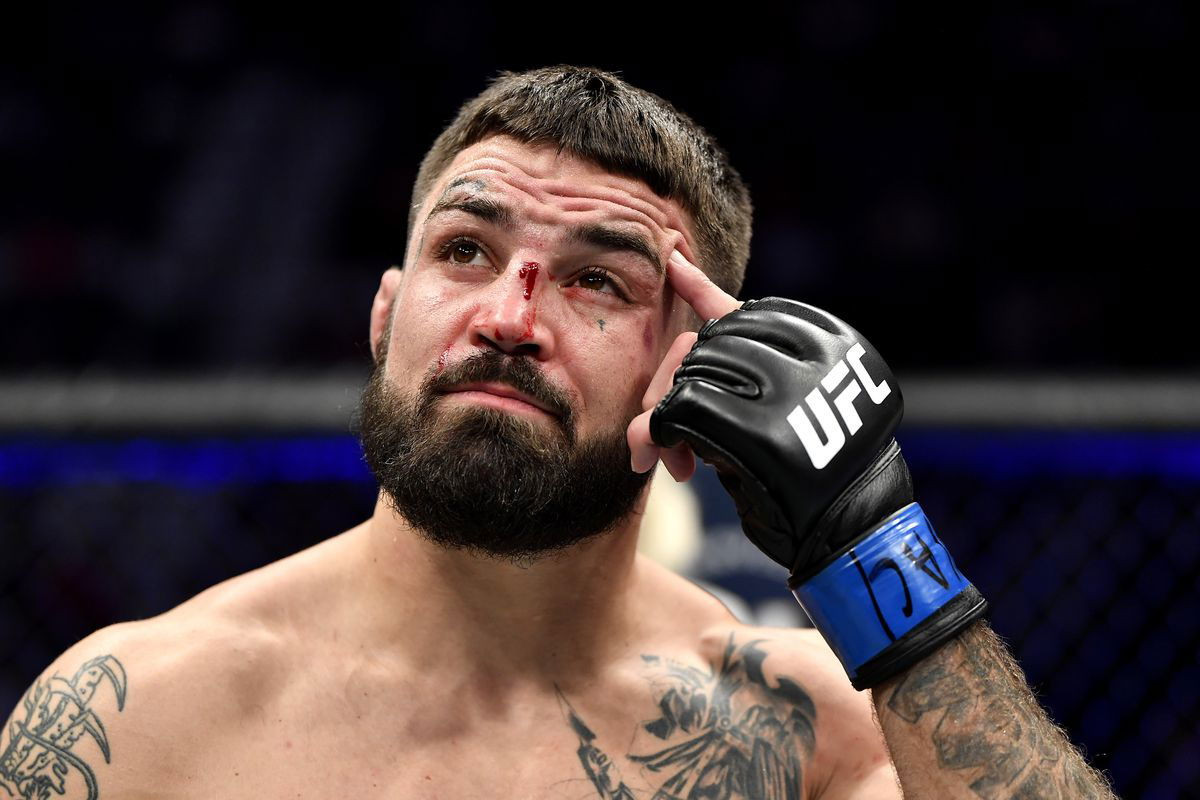 Mike Perry at a press conference