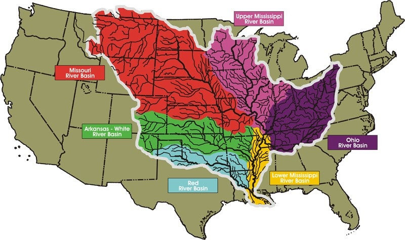 Fertilizers from the Mississippi River Basin contribute to the dead zone in the Gulf of Mexico