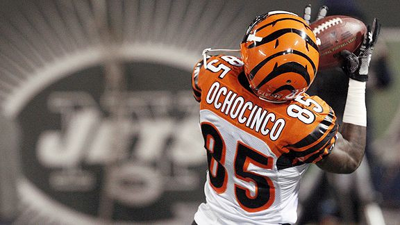 Chad Ochocinco in action for the Cincinnati Bengals. His skills and charisma made him a fan favorite.